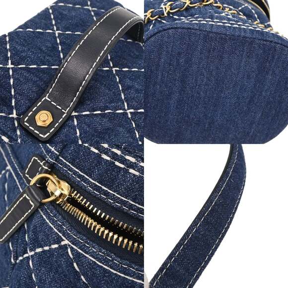 Chanel Quilted Denim Vanity Case Blue - Picture 4 of 4